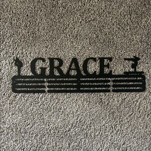 Black Gymnastics Medal Holder for 'Grace'